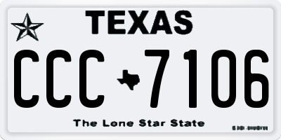 TX license plate CCC7106
