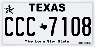 TX license plate CCC7108