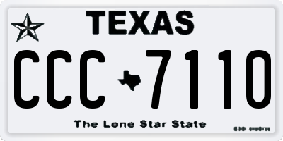 TX license plate CCC7110