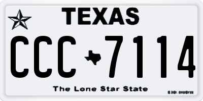TX license plate CCC7114
