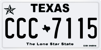TX license plate CCC7115
