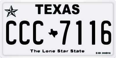 TX license plate CCC7116
