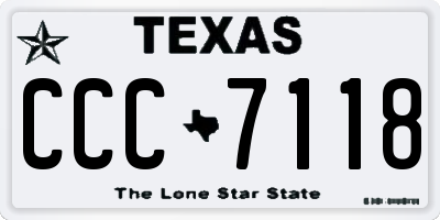 TX license plate CCC7118