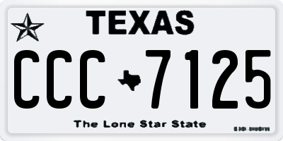 TX license plate CCC7125
