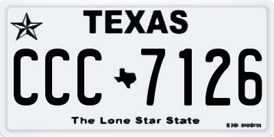 TX license plate CCC7126