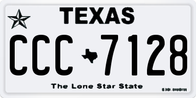TX license plate CCC7128