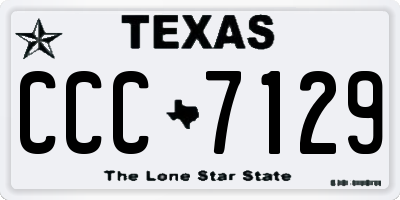 TX license plate CCC7129