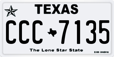 TX license plate CCC7135