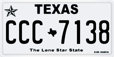 TX license plate CCC7138