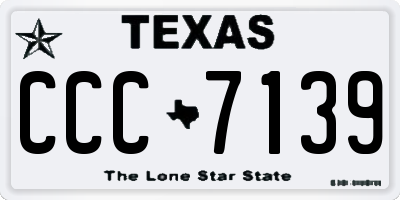 TX license plate CCC7139
