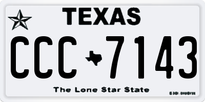 TX license plate CCC7143
