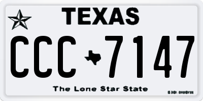 TX license plate CCC7147