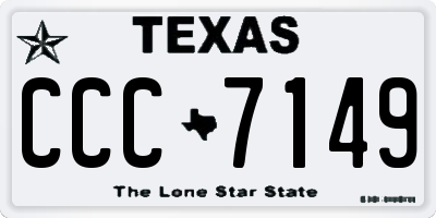 TX license plate CCC7149