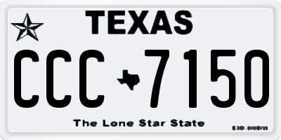 TX license plate CCC7150