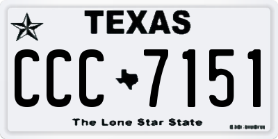 TX license plate CCC7151