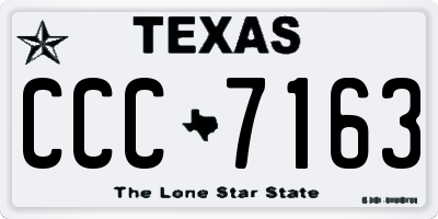 TX license plate CCC7163