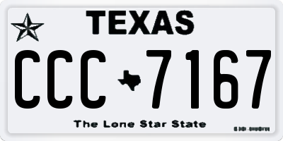 TX license plate CCC7167