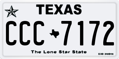 TX license plate CCC7172
