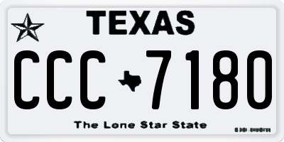 TX license plate CCC7180