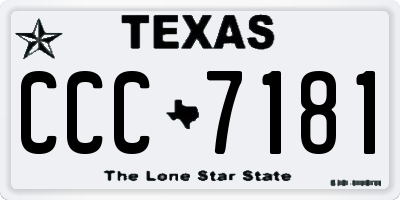 TX license plate CCC7181