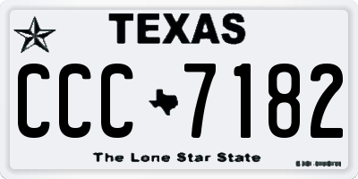 TX license plate CCC7182