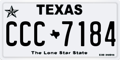 TX license plate CCC7184