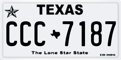 TX license plate CCC7187