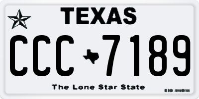 TX license plate CCC7189