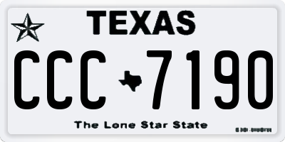 TX license plate CCC7190