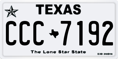 TX license plate CCC7192