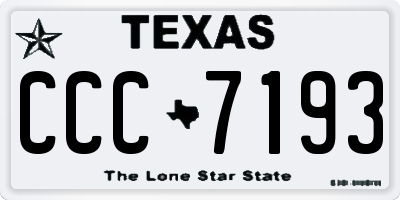 TX license plate CCC7193