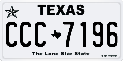 TX license plate CCC7196