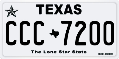 TX license plate CCC7200
