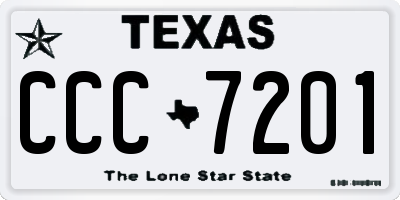 TX license plate CCC7201