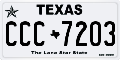 TX license plate CCC7203