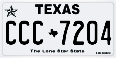 TX license plate CCC7204