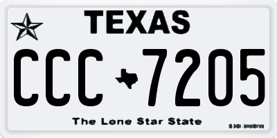 TX license plate CCC7205