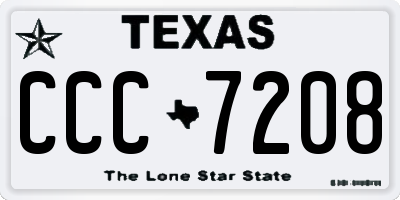 TX license plate CCC7208