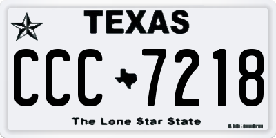 TX license plate CCC7218