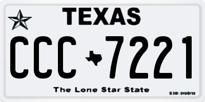 TX license plate CCC7221