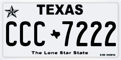 TX license plate CCC7222