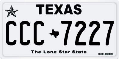 TX license plate CCC7227