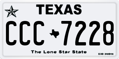 TX license plate CCC7228