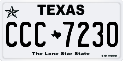 TX license plate CCC7230
