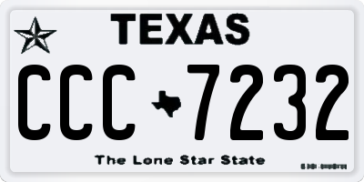 TX license plate CCC7232