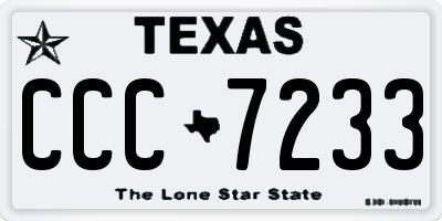 TX license plate CCC7233