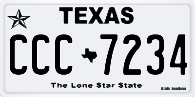 TX license plate CCC7234