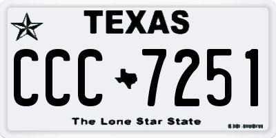 TX license plate CCC7251
