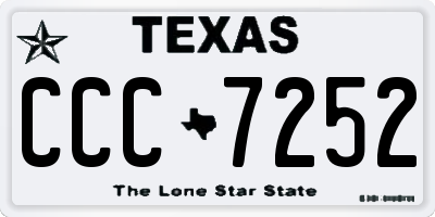 TX license plate CCC7252