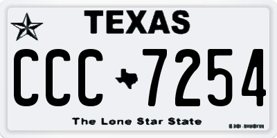 TX license plate CCC7254